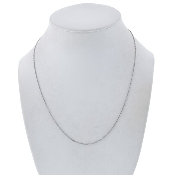 Vintage India Sterling Silver 925 1.0mm Chain Link Necklace 18" - Picture 1 of 3